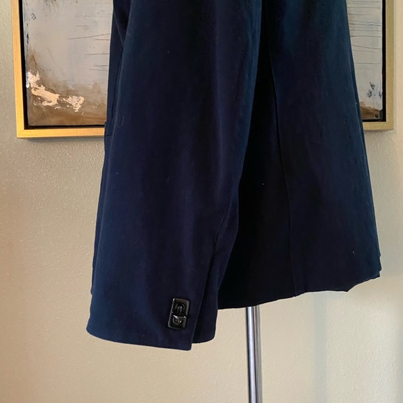 Vintage Classic Ralph Lauren leather Indigo navy blue blazer jacket size 14 EC - Picture 9 of 14